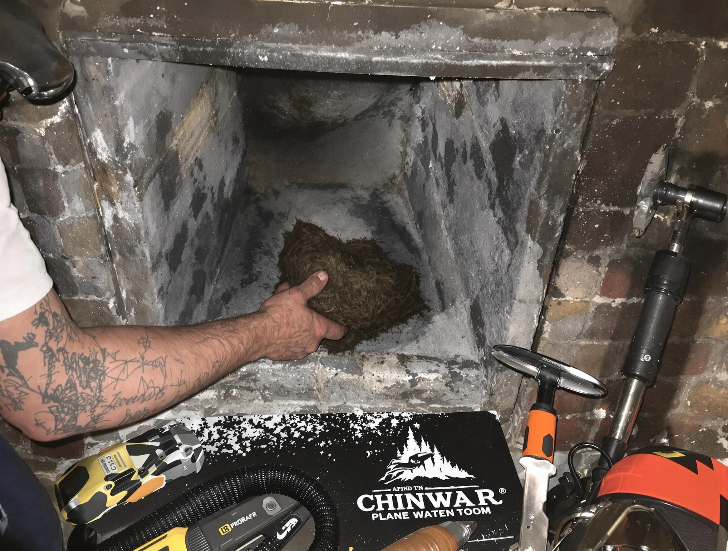Montevallo Chimney Sweep safely removing debris and screening chimney in Montevallo, AL