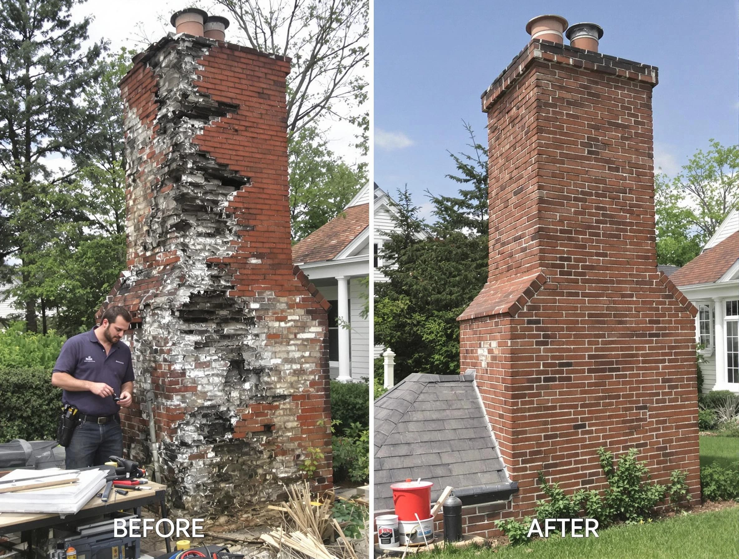 Montevallo Chimney Sweep performing a full chimney restoration in Montevallo, AL