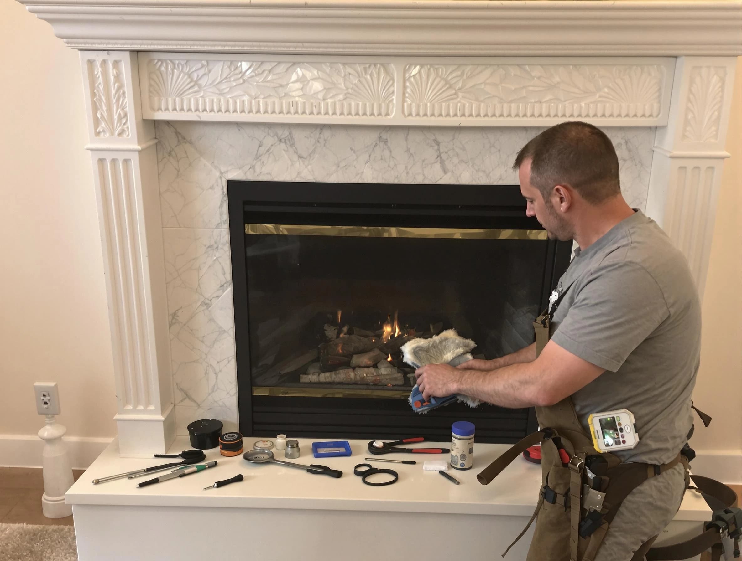 Montevallo Chimney Sweep performing fireplace maintenance in Montevallo, AL