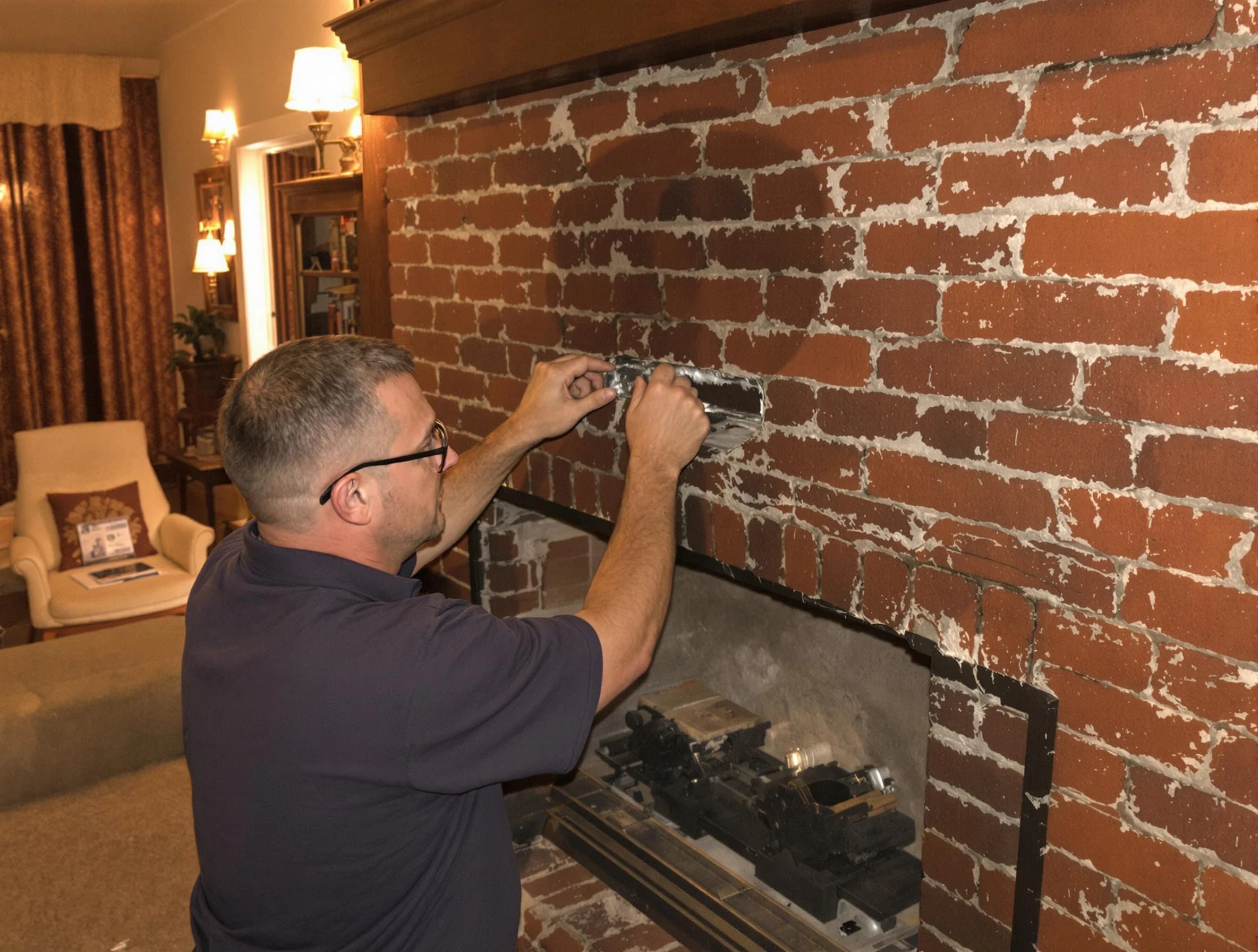 Montevallo Chimney Sweep expert fixing a fireplace in Montevallo, AL