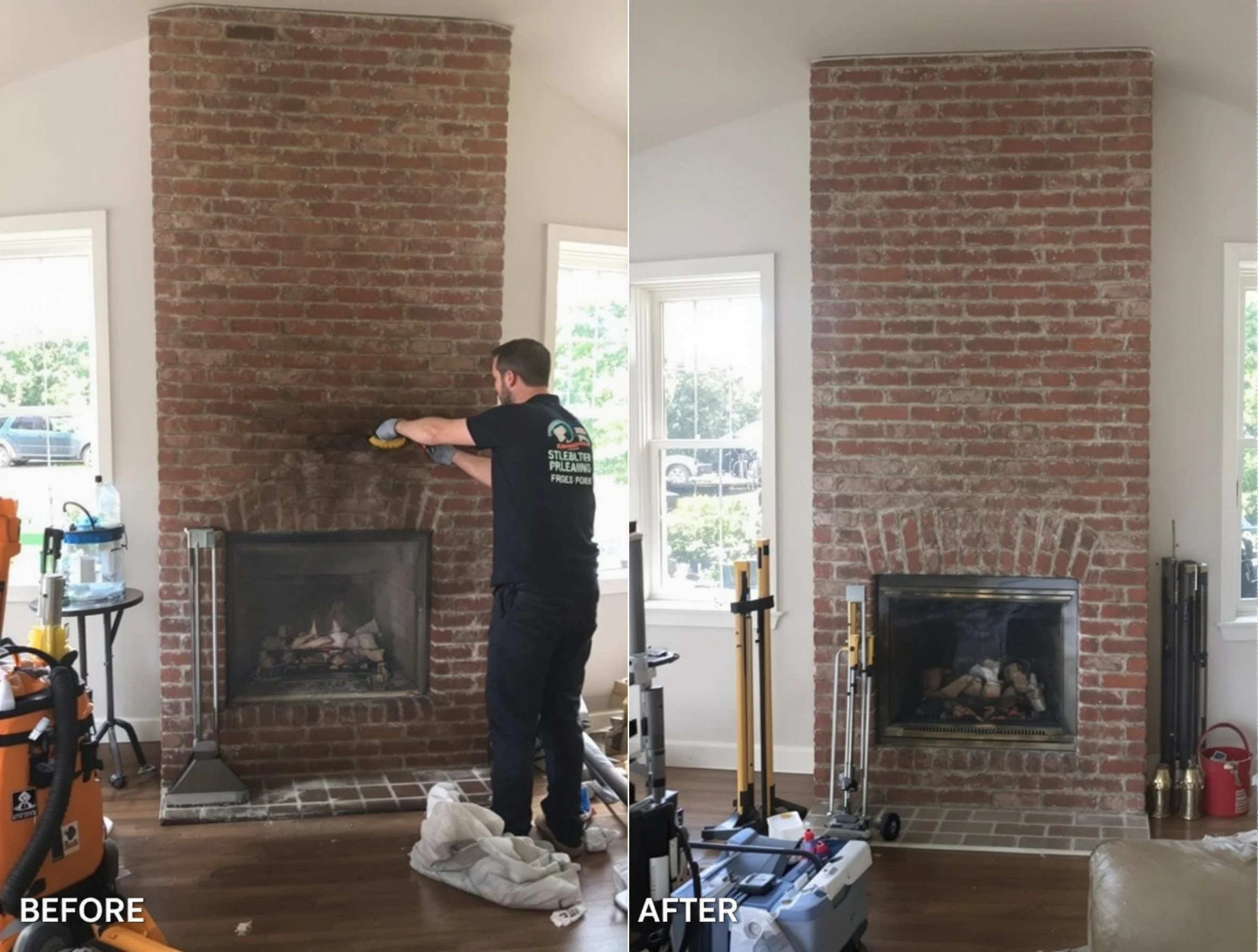 Finished chimney sweeping service by Montevallo Chimney Sweep in Montevallo, AL