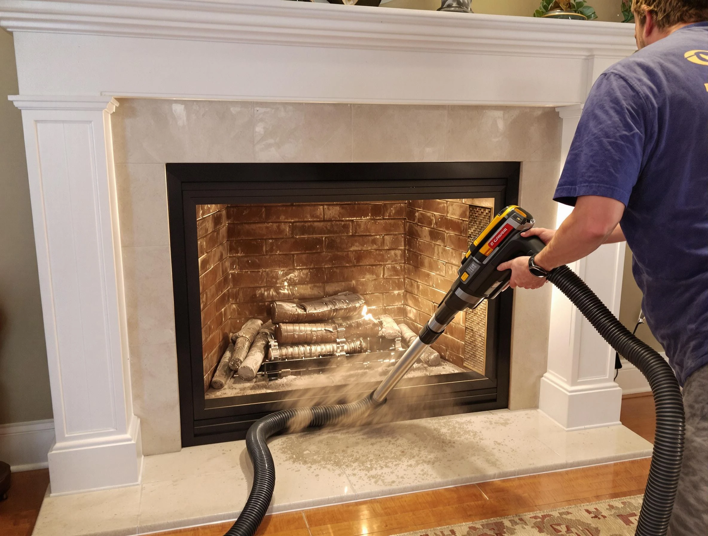 Fireplace cleaning performed by Montevallo Chimney Sweep in Montevallo, AL